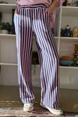 Shoreditch Stripe Lounge Flare Trouser Navy & Sweetpea 